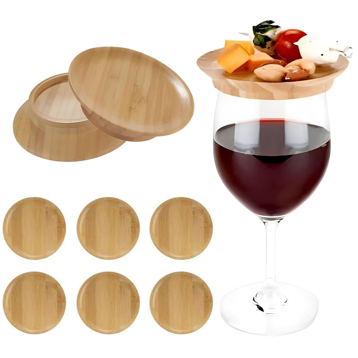 Bamboo Wine Glass Charcuterie Toppers