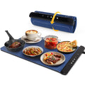 ThermaMat electric food warming mat in use with dishes