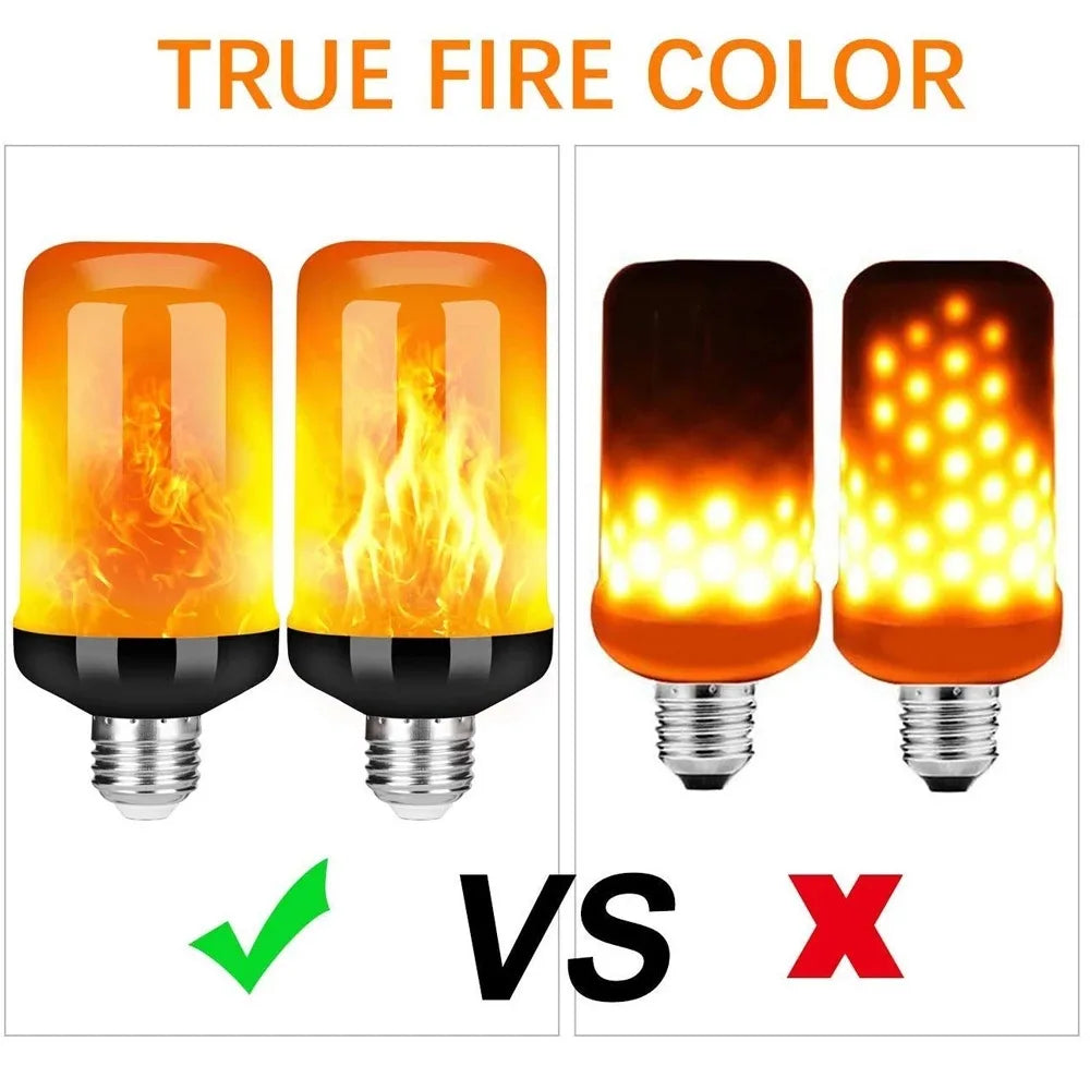 B22/E27 LED Flame Effect Bulb – 4 Modes Flickering Fire Simulation Light for Home, Garden, Party, Bar, Festival & Outdoor Decor