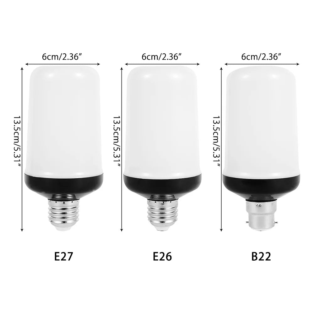 B22/E27 LED Flame Effect Bulb – 4 Modes Flickering Fire Simulation Light for Home, Garden, Party, Bar, Festival & Outdoor Decor