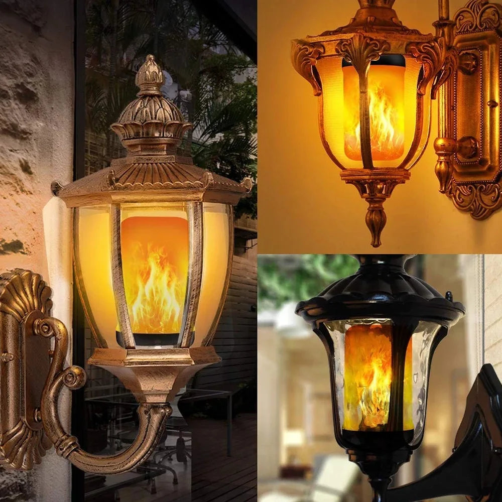 B22/E27 LED Flame Effect Bulb – 4 Modes Flickering Fire Simulation Light for Home, Garden, Party, Bar, Festival & Outdoor Decor