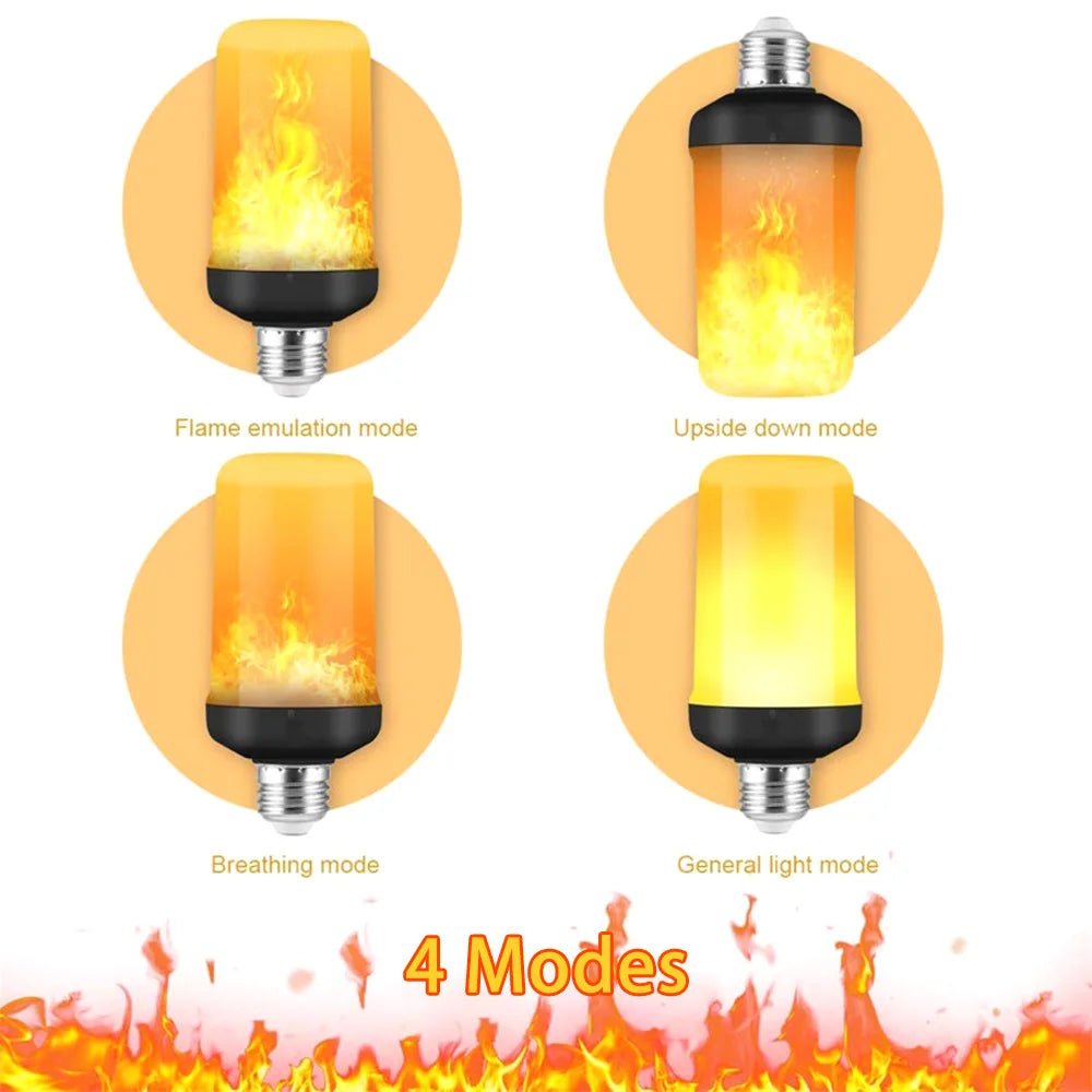 B22/E27 LED Flame Effect Bulb – 4 Modes Flickering Fire Simulation Light for Home, Garden, Party, Bar, Festival & Outdoor Decor