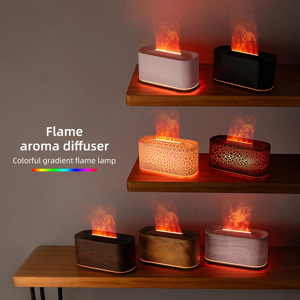 EmberGlow Flame Aroma Diffuser – Ultrasonic Cool Mist Humidifier with Realistic Flame Light