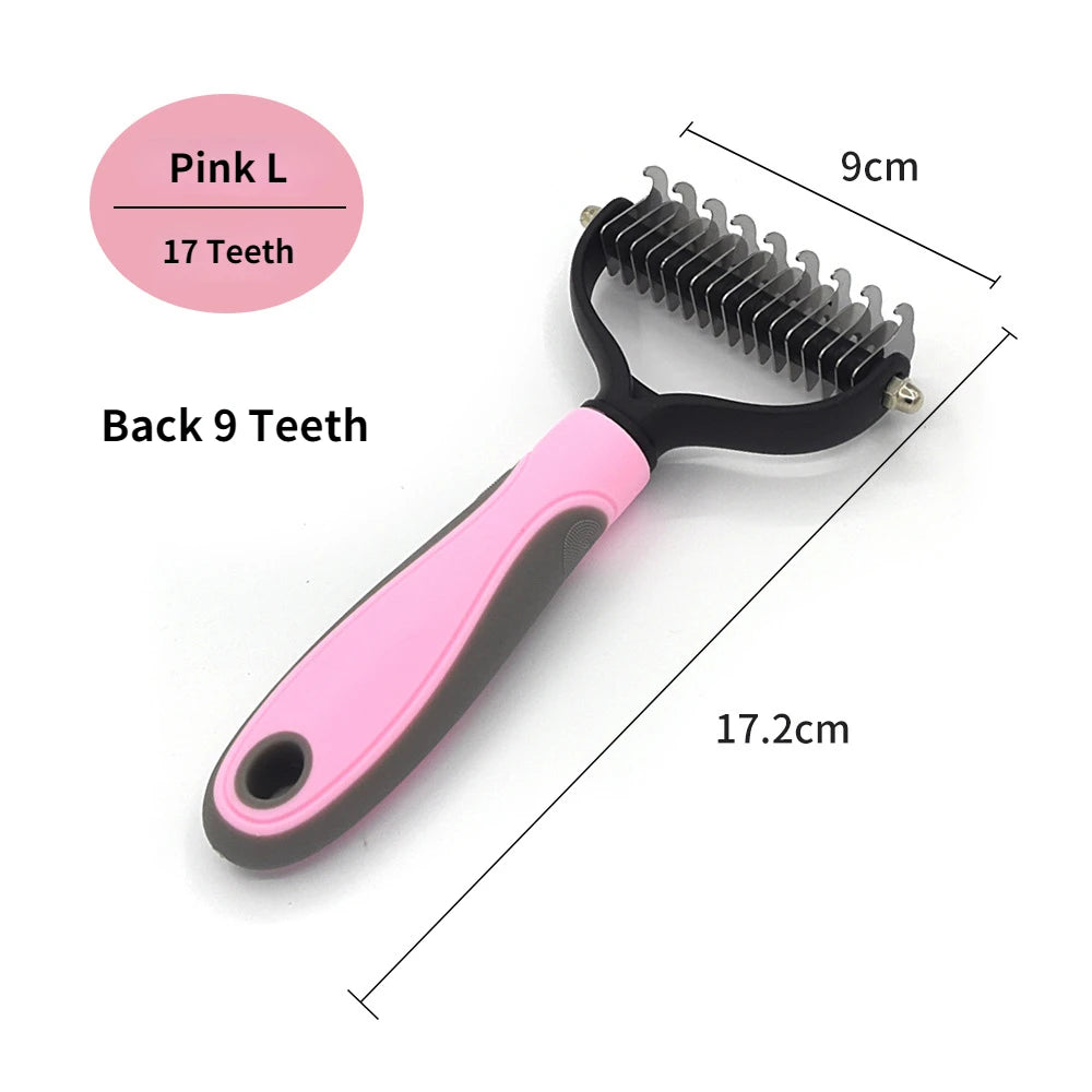 Pet deshedding brush pink large