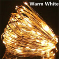 Warm white LED fairy string lights, copper wire, product photo