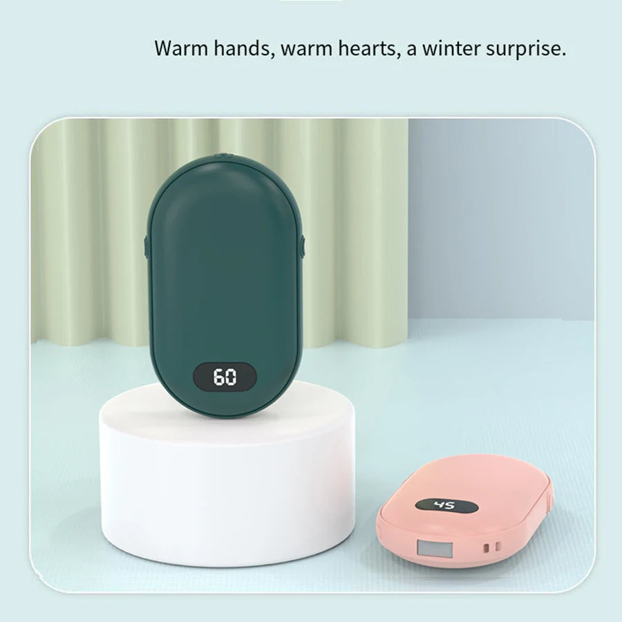 Rechargeable Hand Warmer – Double-Sided Pocket Heater, USB-C Charging, 2 Heat Settings