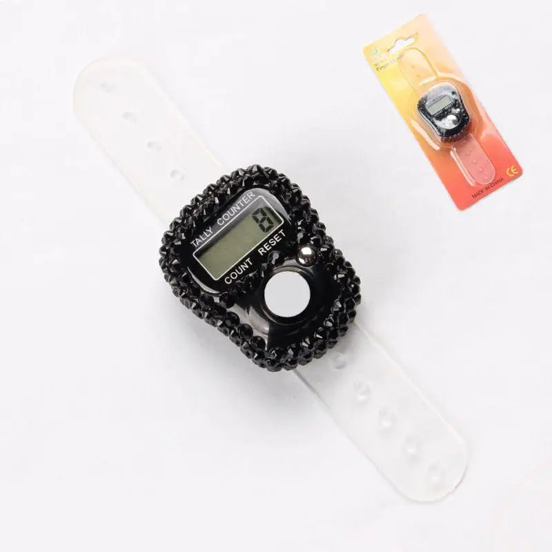 1pc Digital Finger Ring Counter with LCD Resettable Electronic Islamic Tasbih Prayer Counter Adjustable Tally Clicker for Sports