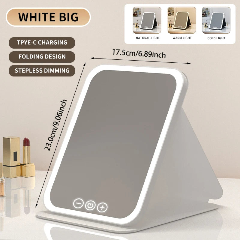LED vanity makeup mirror large white
