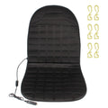 ThermaSeat 12V heated car seat cushion, black, with mounting hooks