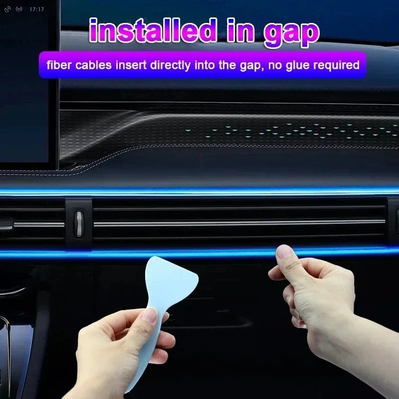 2/3/4/5M Car Interior RGB Atmosphere Light Ambient LED Light Strip USB Fiber Optic Atmosphere Lamp Decor Support APP Control