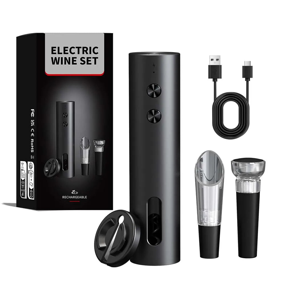 VinoPro 4-in-1 electric wine opener gift set