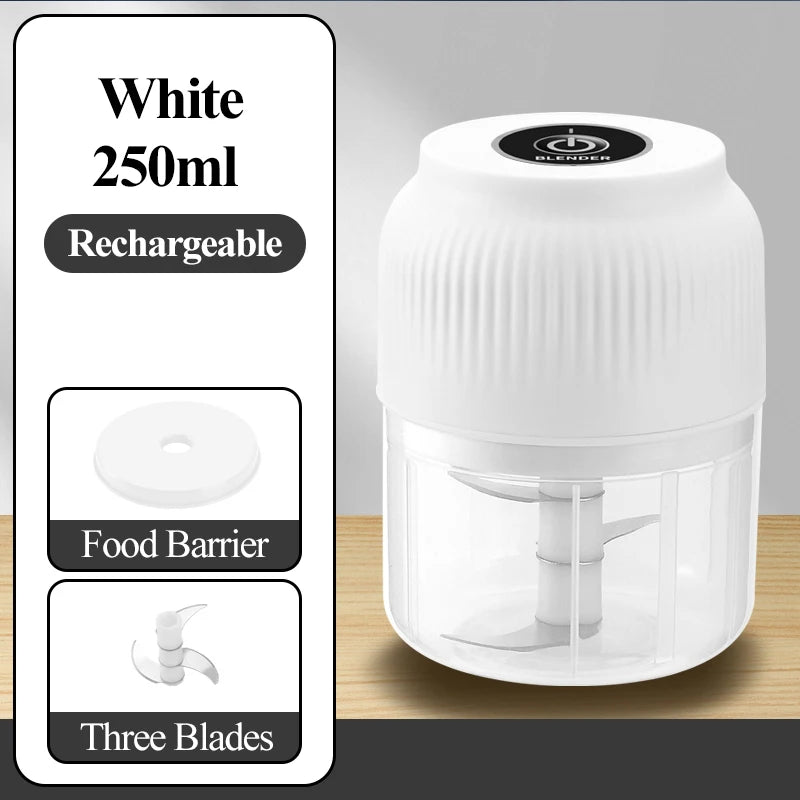 USB electric mini garlic chopper white