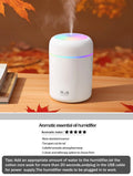 AromaMist 300ml ultrasonic diffuser with 7-color LED glow