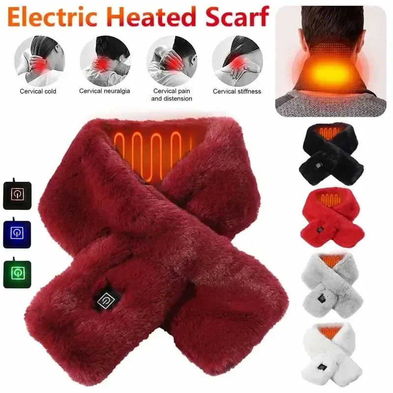 WinterWarm USB Heated Scarf – 3 Heat Settings Neck Warmer for Men & Women
