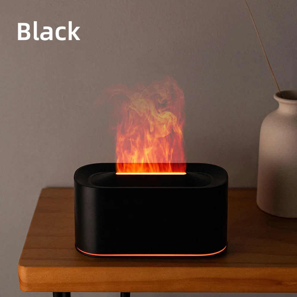 EmberGlow Flame Aroma Diffuser – Ultrasonic Cool Mist Humidifier with Realistic Flame Light