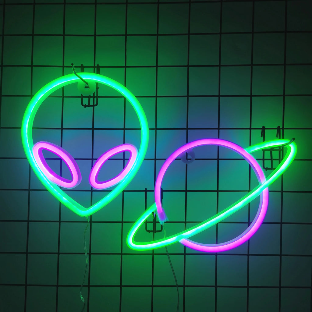 Halloween LED Bat Neon Wall Light – USB/Battery Powered, Spooky Party Decor