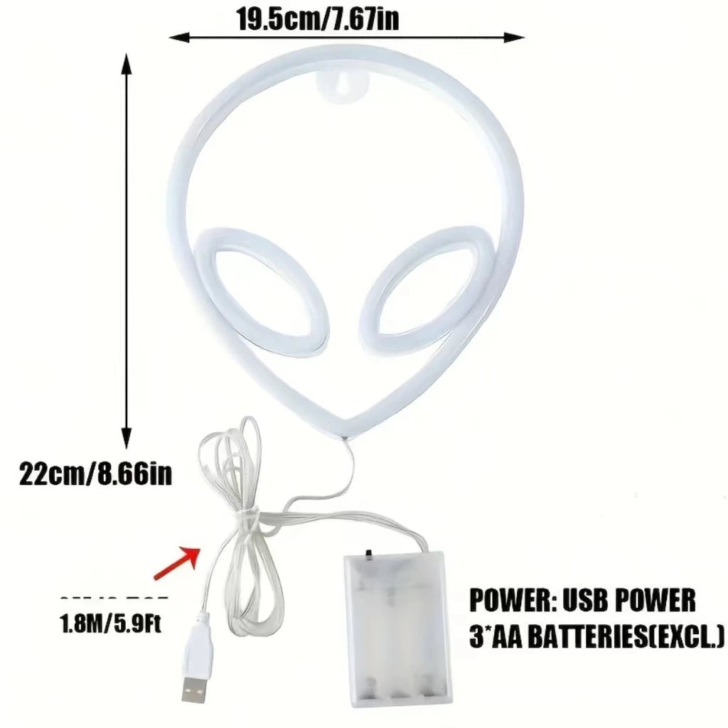 Halloween LED Bat Neon Wall Light – USB/Battery Powered, Spooky Party Decor