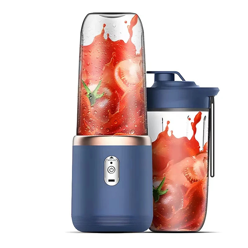 Portable blender blending smoothie