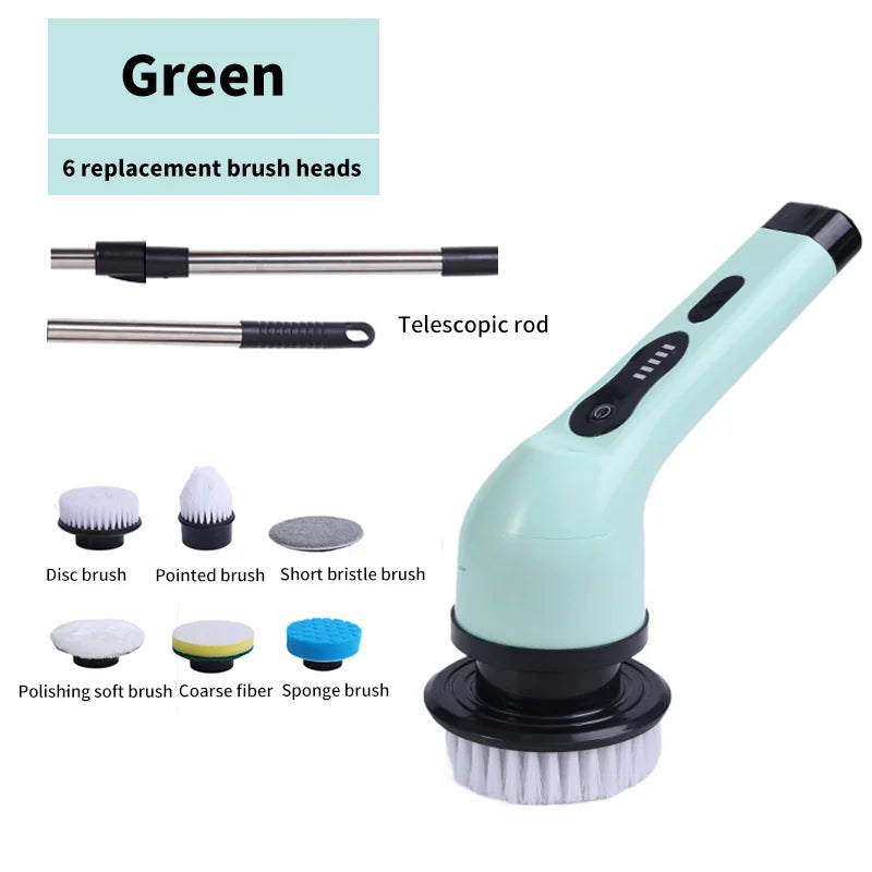 Spin scrubber cleaning tiles
