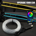 2/3/4/5M Car Interior RGB Atmosphere Light Ambient LED Light Strip USB Fiber Optic Atmosphere Lamp Decor Support APP Control
